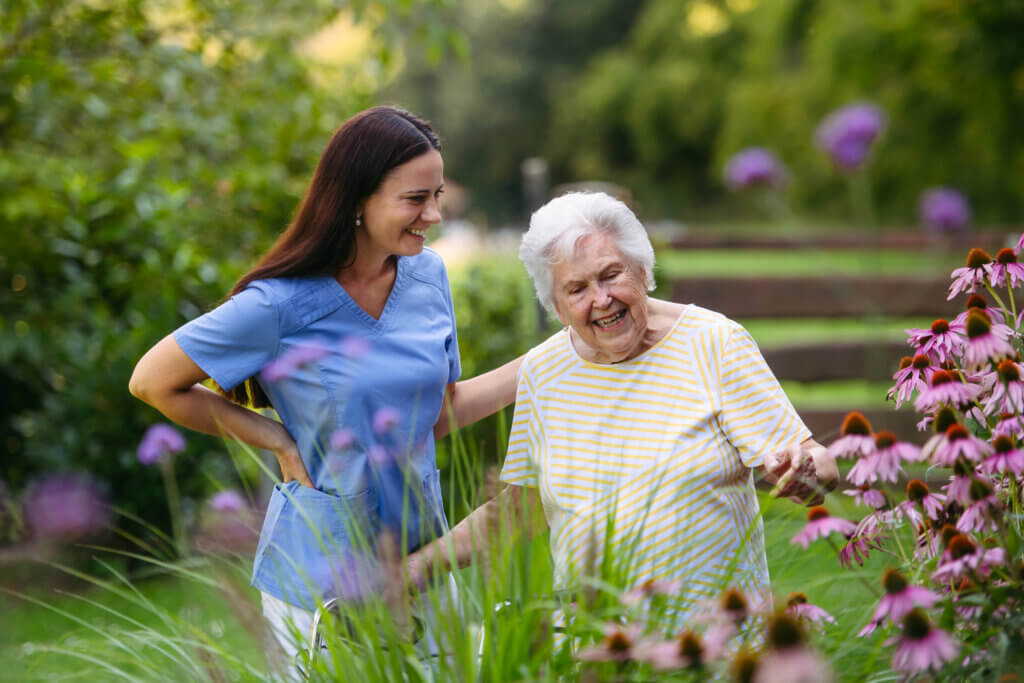 Senior living care team supporting hospital readmission prevention